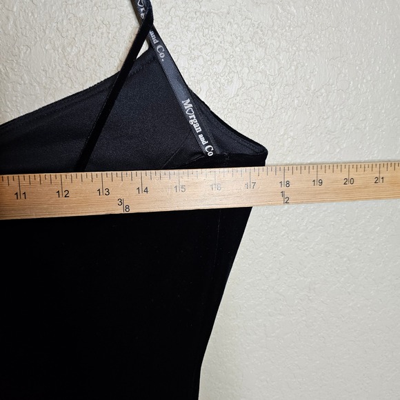 Vintage 90s Y2K Black Velvet Maxi Slip Dress Evening Gown Formal Silver glitter - Picture 8 of 10